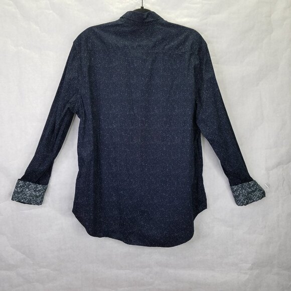 Robert Graham Button Up Shirt Mens XL Flip Cuff Classic Fit Night Sky Star Black - Picture 10 of 16